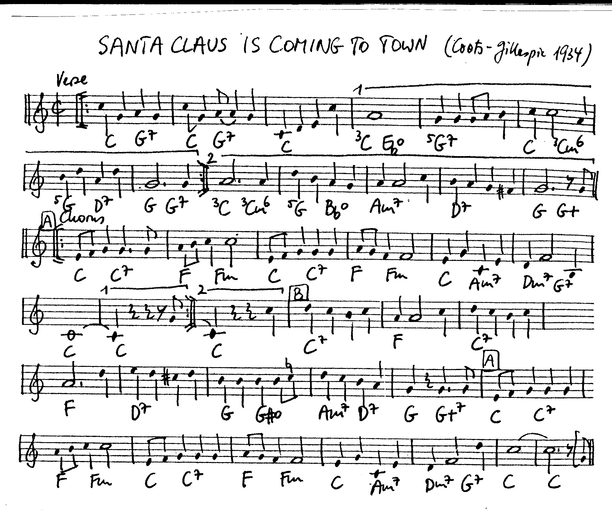 santa claus is coming to town leadsheet – book us for your next 20s or gatsby event